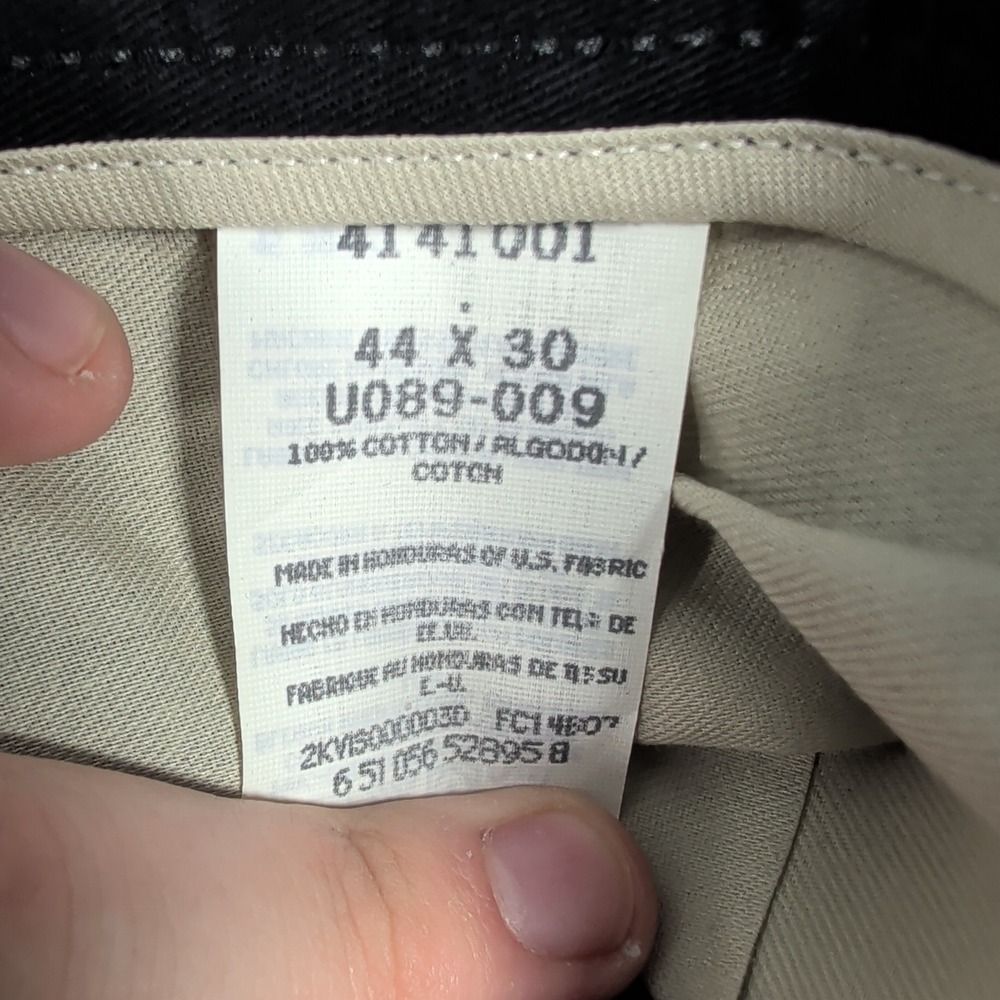 Lee Pants Mens 44x30 Black Double Pleat 4141001 NWT Relaxed‎ Fit Tapered - Picture 8 of 13